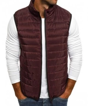 Racing Mens Vest Jacket Winter Warm Waistcoat Lightweight Zipper Sleeveless Water-Resistant Packable Puffer Down Coat - Wine ...