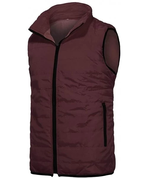 Racing Mens Vest Jacket Winter Warm Waistcoat Lightweight Zipper Sleeveless Water-Resistant Packable Puffer Down Coat - Wine ...