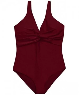 Racing Women's Athletic Training One Piece Tankini Swimsuit Racerback Push Up Swimwear Ruch Long Torso Bathing Suit Wine Red ...