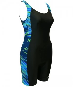 Racing Women's Lycra Unitard One Piece Swimsuit - Blue/Green - CM18GXG3M02