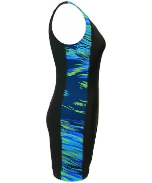 Racing Women's Lycra Unitard One Piece Swimsuit - Blue/Green - CM18GXG3M02