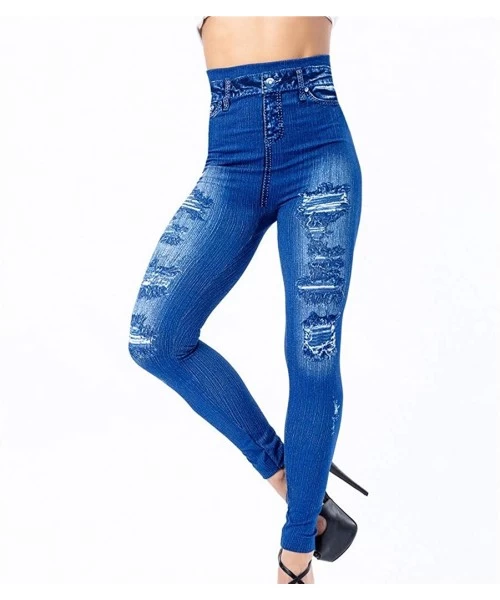 Tankinis 2020 Fashion Leggings for Women High Waist Print Jeggings Womens Juniors Classic Imitate Denim Skinny Jeans Blue 4 -...