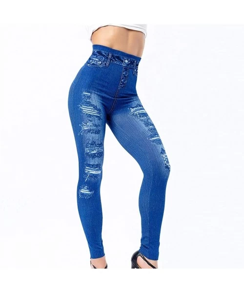 Tankinis 2020 Fashion Leggings for Women High Waist Print Jeggings Womens Juniors Classic Imitate Denim Skinny Jeans Blue 4 -...