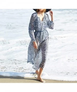 Cover-Ups Women's Sheer Chiffon Caftan Dress Turkish Kaftans Beach Long Cover Ups Swimwear Swimsuit Beachwear - Print K - CC1...