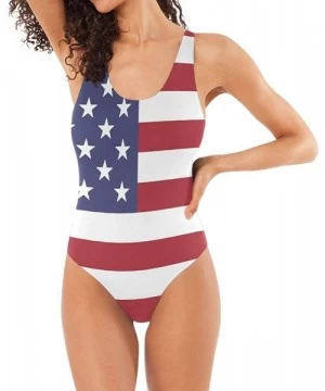 Racing UK British Flag Women's Quick DrOne Piece Swimsuits Elasticity Bathing Suit Swimwear Soft Cup United States Flag - C31...