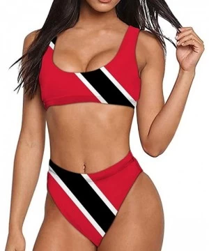 Sets Women's Push Up Two Piece Bikini Swimsuits Swimwear Bathing Suits Trinidad and Tobago Flag - Bra Style - CJ18QZHWDXG