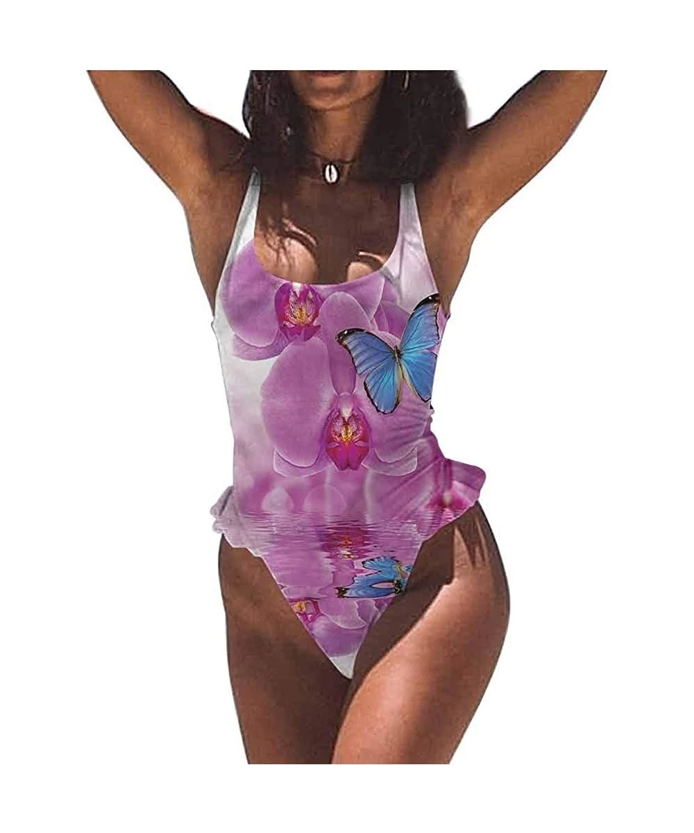 Bottoms Bathing Suit Butterflies- Nature Botanic Spring Comfortable- Cute and Sexy - Multi 02-one-piece Swimsuit - CS19E70Z9IR