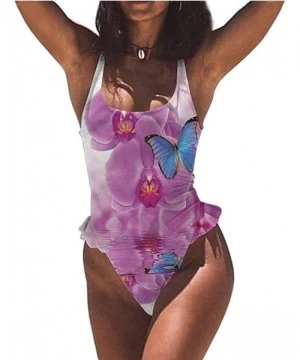 Bottoms Bathing Suit Butterflies- Nature Botanic Spring Comfortable- Cute and Sexy - Multi 02-one-piece Swimsuit - CS19E70Z9IR