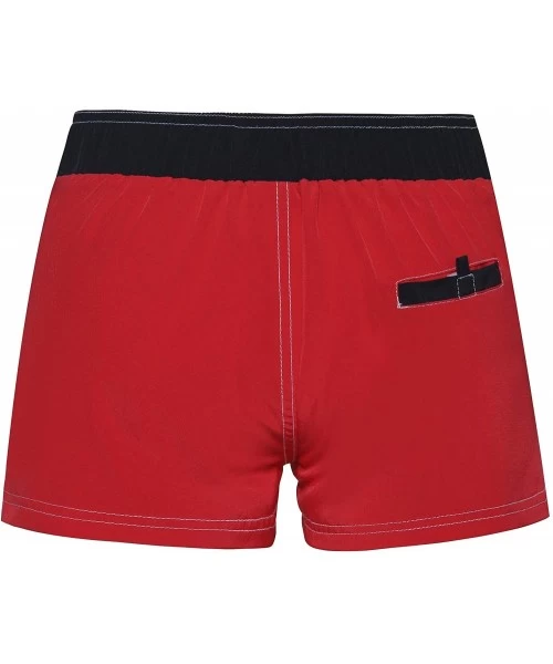 Board Shorts Women Quick Dry Swimwear Trunks Sports Board Shorts with Soft Briefs Inner Lining - Red - CN18TO3RW8X