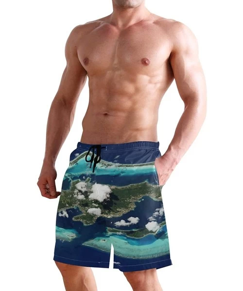 Board Shorts Men's Swim Trunks African American Women with Purple Hair Quick Dry Beach Board Shorts with Pockets - Bora Volca...