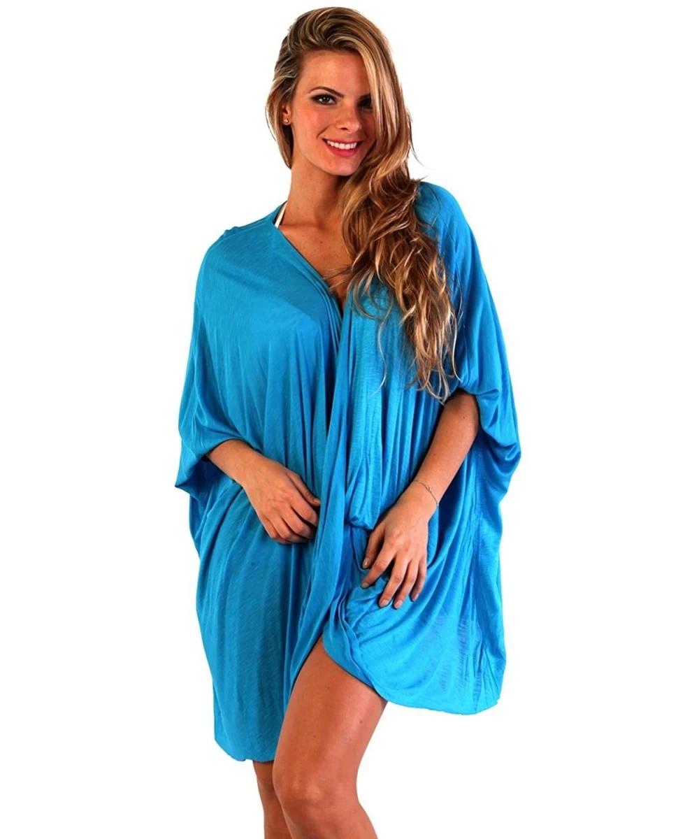 Cover-Ups Draped Poncho - Blue - CG11JYYY1OV