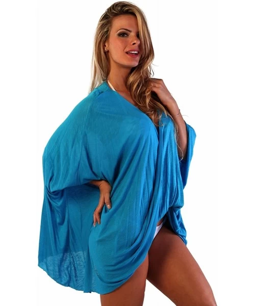 Cover-Ups Draped Poncho - Blue - CG11JYYY1OV