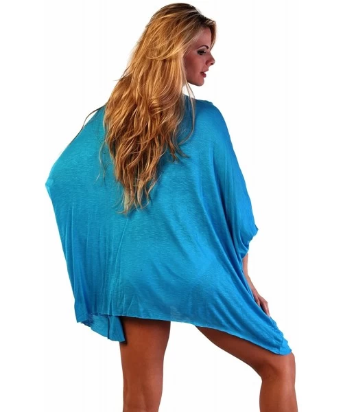 Cover-Ups Draped Poncho - Blue - CG11JYYY1OV