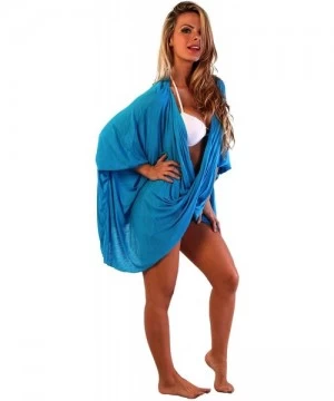 Cover-Ups Draped Poncho - Blue - CG11JYYY1OV