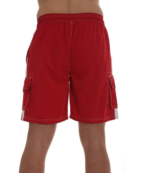 Trunks Men's Bathing Suit Swim Trunks - Red - C218NNUW3OK