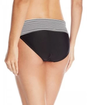 Bottoms Women's Anya Stripe Folded Bikini Bottom - Black/White - CM11POGSUGD