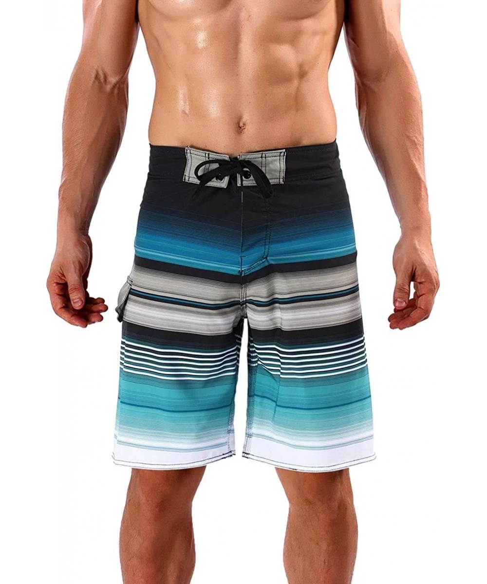 Board Shorts Men's Stripe Boardshort - Stripe Blue - CY18E37UA54