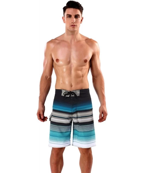 Board Shorts Men's Stripe Boardshort - Stripe Blue - CY18E37UA54