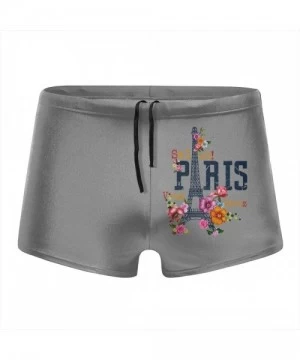 Briefs Men's Swimwear Swim Trunks Sound Artwork Boxer Brief Quick Dry Swimsuits Board Shorts - Paris Eiffel Tower2 - C219974YWWI