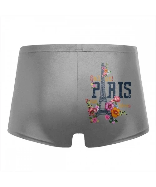 Briefs Men's Swimwear Swim Trunks Sound Artwork Boxer Brief Quick Dry Swimsuits Board Shorts - Paris Eiffel Tower2 - C219974YWWI