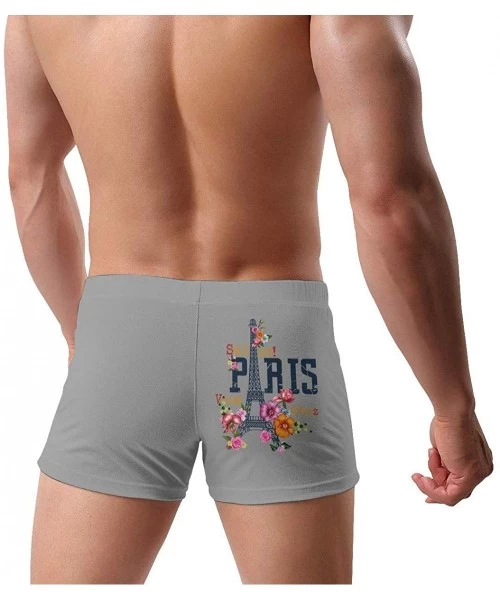 Briefs Men's Swimwear Swim Trunks Sound Artwork Boxer Brief Quick Dry Swimsuits Board Shorts - Paris Eiffel Tower2 - C219974YWWI