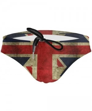 Briefs Men's Sexy Various Flag Printing Low Rise Briefs Bikini Swimwear Swimsuit with Drawstring - Uk Flag - CK194USCI9U