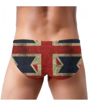 Briefs Men's Sexy Various Flag Printing Low Rise Briefs Bikini Swimwear Swimsuit with Drawstring - Uk Flag - CK194USCI9U