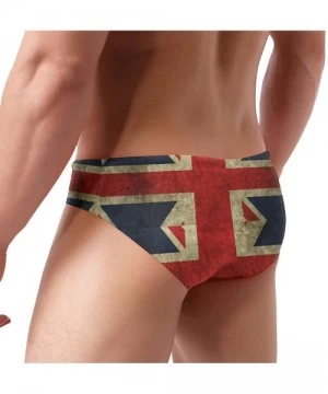 Briefs Men's Sexy Various Flag Printing Low Rise Briefs Bikini Swimwear Swimsuit with Drawstring - Uk Flag - CK194USCI9U