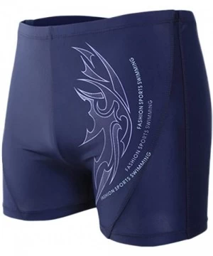 Racing Boxer Briefs Jammers Swimsuit - Endurance+ Nylon Solid Square Leg Sports Swim Trunks - Purple - CL18SD9IWCL