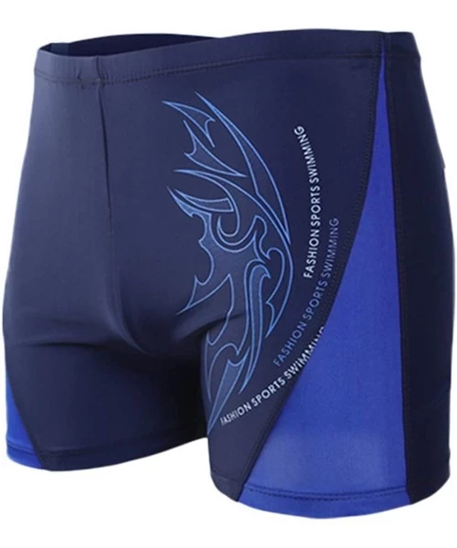 Racing Boxer Briefs Jammers Swimsuit - Endurance+ Nylon Solid Square Leg Sports Swim Trunks - Purple - CL18SD9IWCL