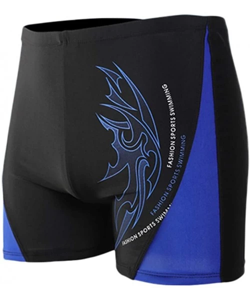 Racing Boxer Briefs Jammers Swimsuit - Endurance+ Nylon Solid Square Leg Sports Swim Trunks - Purple - CL18SD9IWCL