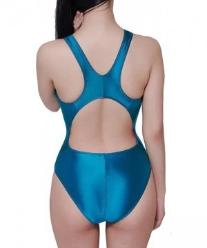 One-Pieces Sexy Leotards Women Japanese Swimwear High Cut One Piece Suit Female Bather Bathing Summer Suit Swim Peacock Blue ...