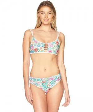 Tankinis Women's Aloha Banded Bikini Bottom Swimsuit - Valley Blooms - CI18C7I7G78