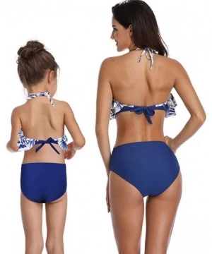 Racing Blue Coconut and Leaves Matching Swimsuit for Family- Mommy and Me- Dad and Son Beach Bathing Suits - Girls - CA195326AU7