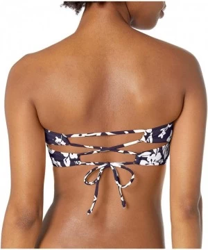 Tops Women's Bandeau Bra Bikini Swimsuit Top - Navy//Aloha - C618Y5D2LLO