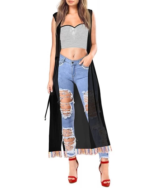 Cover-Ups Women's Plus Size Maxi Kimono Cardigan Boho Dress Women Casual Dress Maxi Kimono Cardigan Work from Home Clothes Ha...