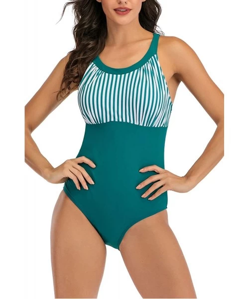 Racing One Pieces Swimsuits for Women Athletic Training Swimsuits Swimwear Bathing Suits - Green - CX194467RWZ