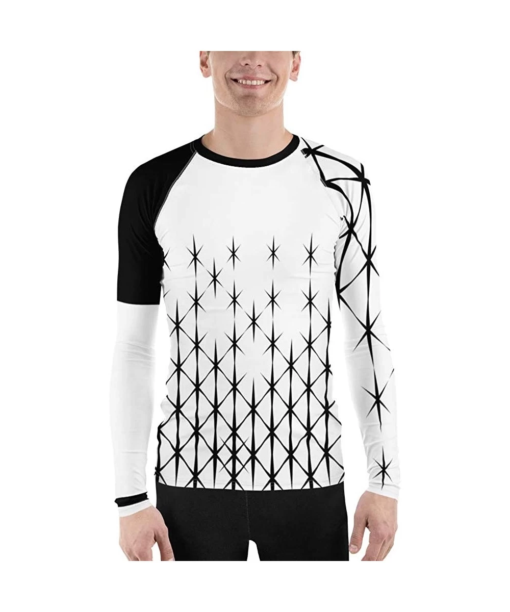 Rash Guards Barbed Wire Men's Rash Guard - C41908DDRI7