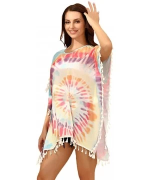 Cover-Ups Women's Stylish Chiffon Tassel Swimsuit Bikini Summer Beach Cover up - 0492_multicolor - CV19DLS9DSY