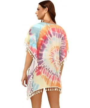 Cover-Ups Women's Stylish Chiffon Tassel Swimsuit Bikini Summer Beach Cover up - 0492_multicolor - CV19DLS9DSY