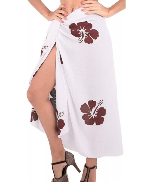 Cover-Ups Women's Swimsuit Cover Up Sarong Swimwear Cover-Up Wrap Hand Paint C - Brown_s978 - CW121U81WWH