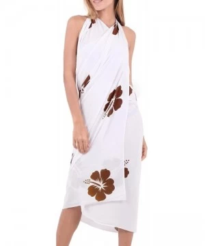 Cover-Ups Women's Swimsuit Cover Up Sarong Swimwear Cover-Up Wrap Hand Paint C - Brown_s978 - CW121U81WWH