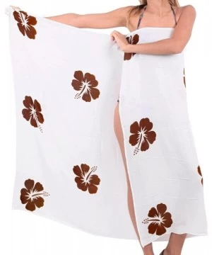 Cover-Ups Women's Swimsuit Cover Up Sarong Swimwear Cover-Up Wrap Hand Paint C - Brown_s978 - CW121U81WWH