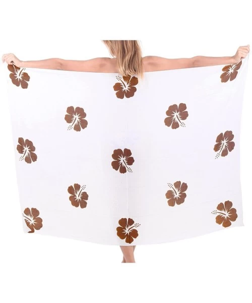 Cover-Ups Women's Swimsuit Cover Up Sarong Swimwear Cover-Up Wrap Hand Paint C - Brown_s978 - CW121U81WWH