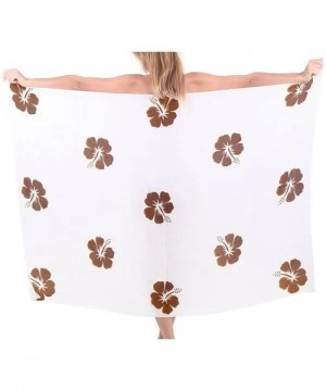 Cover-Ups Women's Swimsuit Cover Up Sarong Swimwear Cover-Up Wrap Hand Paint C - Brown_s978 - CW121U81WWH