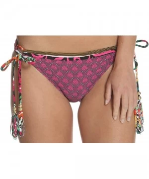 Bottoms Kokua Side Tie Bikini Bottom - Plum and Pink - CF18SN7Q2Y8