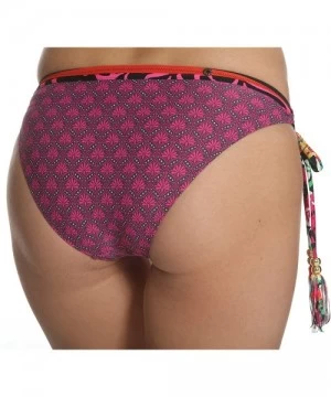 Bottoms Kokua Side Tie Bikini Bottom - Plum and Pink - CF18SN7Q2Y8