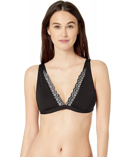 Tops Women's Traingle Bikini Swim Top - Apple of My Eyelet Black - CB18K2TNXGQ