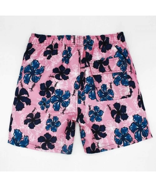 Board Shorts Men Swim Trunks Quick Dry Beach Shorts with Adjustable Waistband Swimwear - Flower - C218NM7Z0Z2