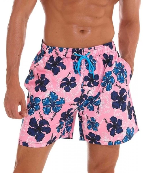 Board Shorts Men Swim Trunks Quick Dry Beach Shorts with Adjustable Waistband Swimwear - Flower - C218NM7Z0Z2